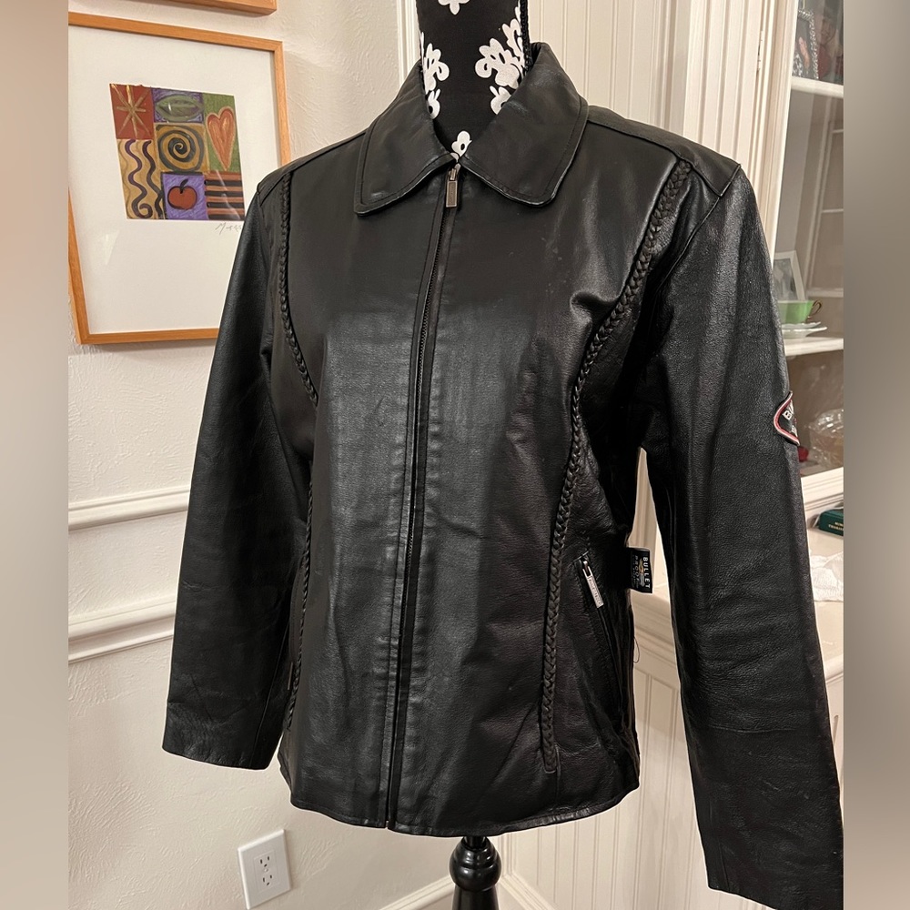Bullet Proof Biker Apparel Leather Women’s jacket quilted removable lining. L